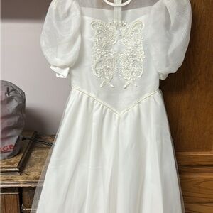 Elegant White Dress with Lace Details. Was worn as first communion dress.